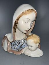 Vintage Ceramic Madonna Virgin Mary Jesus Stunning Condition 8” By 8” Numbered picture