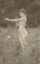 PPIE Fine Arts Postcard Blue Butterfly by JL Stewart, Nude in a Meadow, Unposted picture