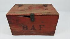 Vintage BAF Wooden Crate Box Milk Drinks Seeds Cow Diary Bottles Hinged 19x12x11 picture