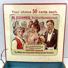 Antique M HOHNER Harmonica Store Display Advertising Box Victorian Age Germany picture