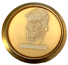 Sen. Kennedy for President 1960 Campaign Tie Clip Cream & Gold Tone Pin VTG picture