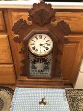ANSONIA WALNUT PARLOR CLOCK 8-DAY, TIME/BELL STRIKE 1878 Wood Keys 1 ANTIQUE  picture