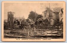 1924 Lorain Tornado Emmanuel Lutheran Church Lorain Ohio OH Disaster Postcard picture