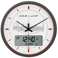 Alfajr Madinah Azan Prayer Clock Round Wall Ana-Digital Automatic Muslim CR-23M picture