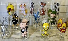 12 Vintage Looney Tunes Pepsi 1973 Collector Glasses BLACK LETTERING EDITION picture