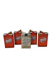VINTAGE Lot of 5 MAGNA Advertising Cigarette Lighters 4 Red 1 Silver  picture
