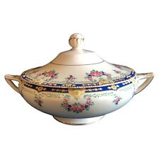 John Maddock and Sons England Lidded Tureen Embossed Floral 1940s picture
