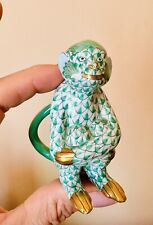 Herend Figurine Monkey Sitting Green Fishnet Gold Feet picture