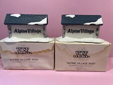 Dept 56 Heritage Village PAIR of ALPINE VILLAGE SIGNs IN BOX 6571-4 picture