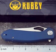 Kubey Knife Drake Tactical Flipper Liner Lock Blue G10 Handles D2 Tool Steel NIB picture