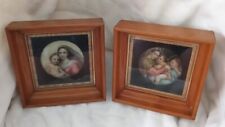 Sistine Madonna & Child Vtg Sixtina Lot Of 2 Wood Glass Framed Art C&A Richards picture
