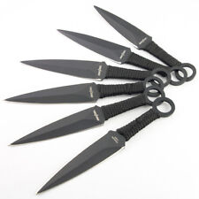 6 PC TACTICAL METAL THROWING KNIFE SET w/ SHEATH Combat Kunai Ninja Knives Case picture