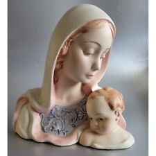 Vintage Madonna & Child Virgin Mary Baby Jesus Porcelain Bust Italy Numbered picture