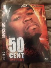 50 CENT SIGNED SHOOT FIRST DVD COVER DIE TRYING RAP LEGEND W/COA+PROOF RARE WOW picture