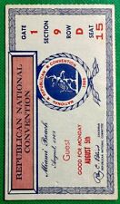 1968 Republican National Convention Miami Beach Fl August 5th Guest Ticket VGEX+ picture