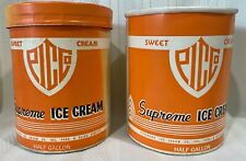 PICCO Half Gallon Supreme Ice Cream Container: Set of 2 and 1 Lid Vintage picture