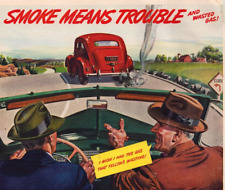 Texaco Dealers Havoline Motor Oil 1942 Vintage Print Ad Smoke Means Trouble picture