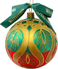 Waterford Holiday Heirlooms Peacock Ball Christmas Ornament w/ Original Box 1997 picture