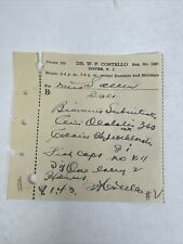 1943 Vintage Doctors Handwritten Prescription Cocaine Hydrochlorate MD Dover NJ picture