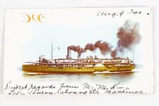 Detroit Photographic Co RARE #98 City Alpena Riverboat 1898 Private Mailing Card picture