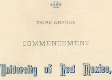 Vintage University Of New Mexico Third Annual Commencement Program 11 June 1896 picture