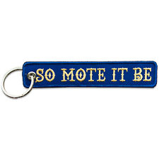 So Mote it Be Masonic Embroidered Key Chain - [Blue & Gold] picture