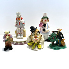 Vintage Clown Figurines Lot of 5 Various Makers Tallest 4