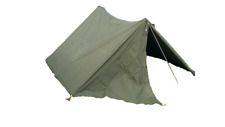 US Army Shelter half tent complete w/ poles, spikes & rope to make complete tent picture