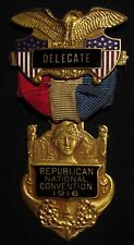 1916 REPUBLICAN NATIONAL CONVENTION DELEGATE BADGE MEDAL - CHARLES EVANS HUGHES picture