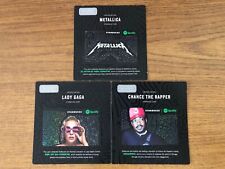 3 NEW STARBUCKS 2017 SPOTIFY GIFT CARDS LADY GAGA METALLICA CHANCE THE RAPPER picture