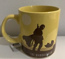 Disney Star Wars Mandalorian Mug Coffee Cup Yellow Brown 20 OZ Marks On Bottom picture
