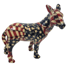 Donkey Figurine American Flag La Vie Porcelain Stars Stripes Patriotic USA Dem picture