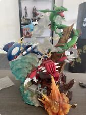 Crescent Pokemon Kyogre Rayquaza Rayquaza GK Resin Painted LED Figurine Statue picture