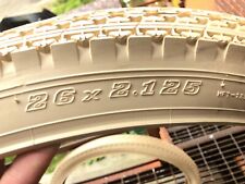 CREAM  Bicycle Tires  Balloon bicycle tires 26 x 2.125 ALL CREAM  hard to Find picture