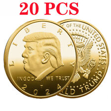 20PCS 2024 Donald Trump LIBERTY President Challenge Coin Great EAGLE Gold Plated picture