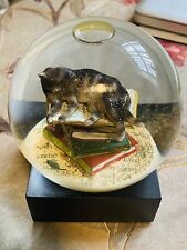 Cat on Books Snow Globes CoolSnowGlobes on Black Base Gift for lover Homedocer picture