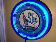 Ski Cola OldLogo Soda Fountain Diner Bar Neon Wall Clock Advertising Sign picture