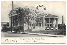 San Antonio Texas TX Carnegie Library Horse & Buggy 1906 Vintage Postcard picture