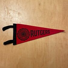 Vintage 1950s Rutgers College 4x9 Felt Pennant Flag picture