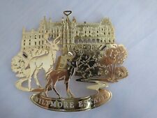 Biltmore Estate 3D House Gold Finish Ornament With Deer picture