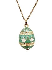 Keren Kopal Light Green 24K Gold Plated Austrian Crystal Egg Pendant Necklace picture