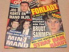 Elton John Hugh Williams Princess Diana Vtg Danish Magazine 1992 