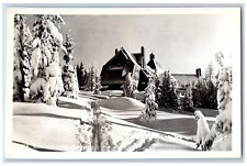 Oregon OR Postcard RPPC Photo Timberline Lodge Winter c1950's Unposted Vintage picture