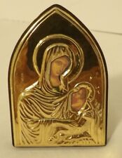 Madonna & Child Mother of God Sterling Silver Signed 925 Icon Wall Desk Plaque  picture