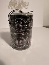 Celebrate It Halloween Candle Black And Silver Spider With Purple Gem Vietnam picture