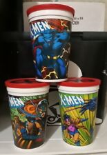 Pizza Hut X-Men Plastic Cups & Lids Marvel Comics 1993 (Lot of 3) Wolverine  picture