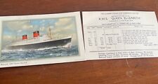 cunard queen elizabeth  Steam Ship Abstract Vintage Of The Log Card picture