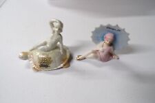 BATHING BEAUTY WITH UMBRELLA and bathing beauty on seashell FIGURINE picture