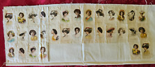 Lot of 32 Old Mill Actress Tobacco Silks hand sewn on a block of Fabric picture
