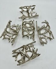 Silver Metal Reindeer Horns Napkin Holders Set Of 5 Southwestern Style picture